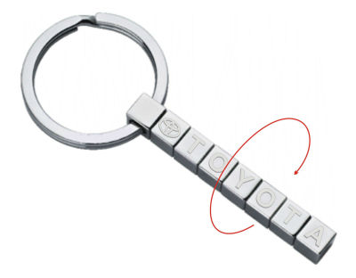 Брелок кубики Toyota Letter Logo Keychain, Metall, Silver