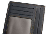 Кожаная обложка для документов Volvo Leather Document Wallet, SM, Dark Blue/Grey, артикул FKW2200V
