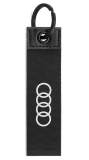 Текстильный брелок Audi Classic Rings Key ring, black, артикул 3182000200