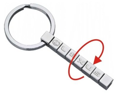 Брелок кубики Lexus Letter Logo Keychain, Metall, Silver