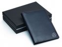 Кожаная обложка для документов Mercedes-Benz Leather Document Wallet, Dark Blue/Grey