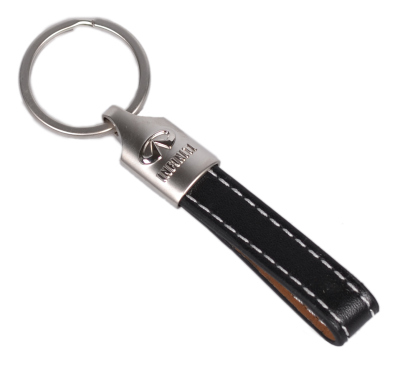 Кожаный брелок Infiniti Logo Keychain, Black/Silver