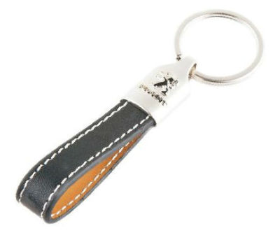 Кожаный брелок Peugeot Logo Keychain, Black/Silver