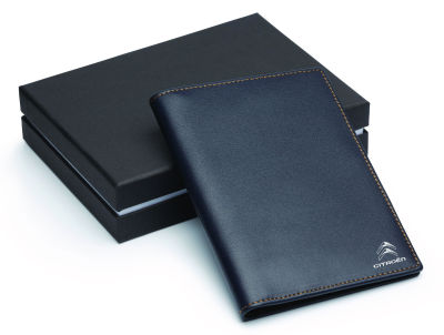 Кожаная обложка для документов Citroen Leather Document Wallet, Dark Blue/Grey