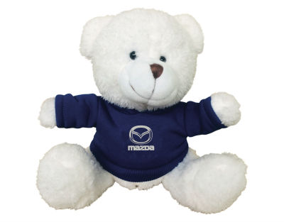 Плюшевый мишка Mazda Plush Toy Teddy Bear, White/Blue