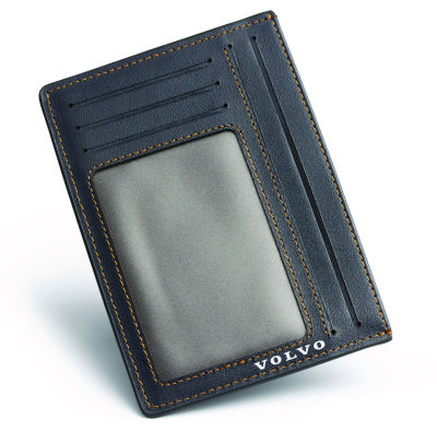 Кожаная обложка для документов Volvo Leather Document Wallet, SM, Dark Blue/Grey