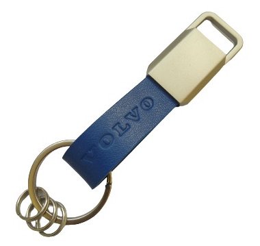 Кожаный брелок Volvo Logo Keychain, Metal/Leather, Blue/Silver