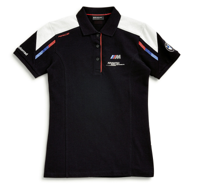Женская рубашка-поло BMW Motorrad M Motorsport Polo-shirt, for Ladies, Black/Blue/White/Red
