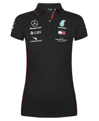 Женская рубашка-поло Mercedes-AMG Petronas Team Polo Shirt Ladies, 2020 Season, Black