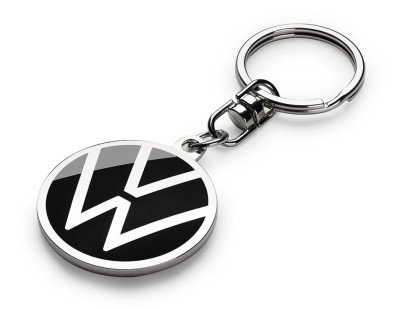 Брелок Volkswagen Logo Keyring, Black and Chrome, 37 mm.