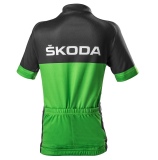 Детский велосипедный джемпер Skoda Children's cycling Jersey, Black/Green, артикул 000084610G