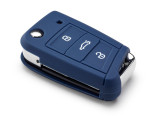 Силиконовый чехол для ключа Volkswagen Key Cover, Golf 7 (MQB), Dark Blue, артикул 000087012AN530