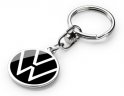 Брелок Volkswagen Logo Keyring, Black and Chrome, 30 mm.