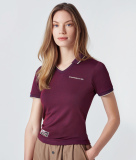 Женская рубашка-поло Porsche Polo-Shirt, Women, Heritage, Bordeaux Red and Blue, артикул WAP3210XS0LHRT
