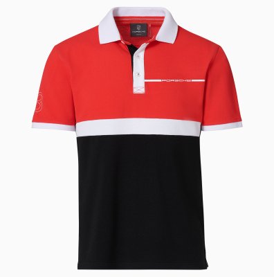 Мужская рубашка-поло Porsche Polo-Shirt, Men, 917 Salzburg Collection, red/white/black