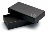 Кожаный брелок Mercedes-Benz Logo Keychain, Metall/Leather, Black/Silver, артикул FKBLB02MBB
