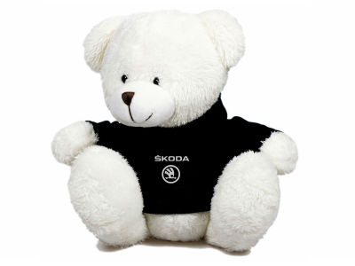 Плюшевый мишка Skoda Plush Toy Teddy Bear, White/Black