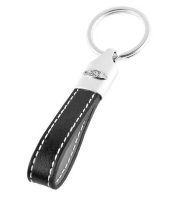 Кожаный брелок Ford Logo Keychain, Black/Silver