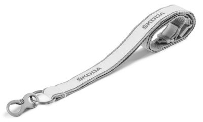 Шнурок для ключей или бейджа Skoda Lanyard, White/Grey NM