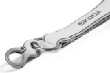 Шнурок для ключей или бейджа Skoda Lanyard, White/Grey NM, артикул 000087610AE