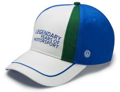 Бейсболка Volkswagen Baseball Cap, Legendary years of Motorsport, Blue/Green/White
