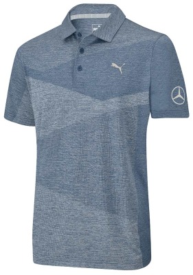 Мужская рубашка-поло Mercedes Golf-Poloshirt, Men's, Grey / Light Blue