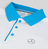 Мужская рубашка-поло Mercedes Poloshirt, Men's, EQ Collection, White / Blue, артикул B66958870