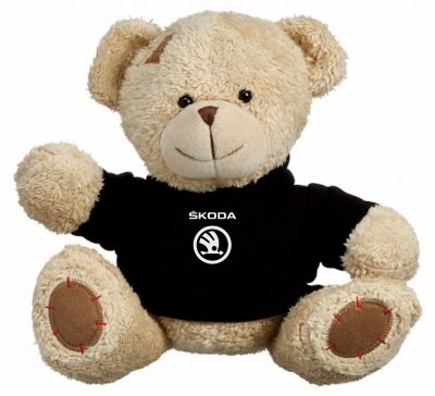 Плюшевый мишка Skoda Plush Toy Teddy Bear, Beige/Black
