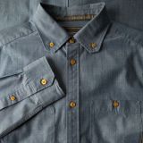 Мужская рубашка Land Rover Men's Heritage Chambray Shirt, Light Blue, артикул LDSM592BLB
