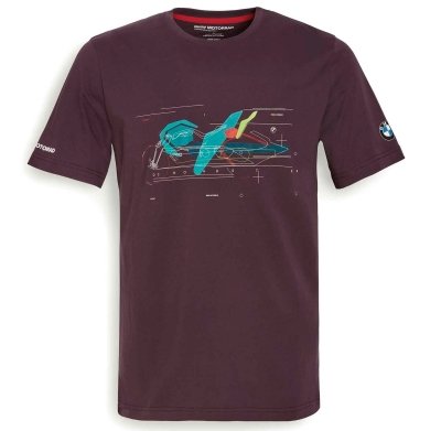Футболка унисекс BMW Motorrad T-shirt, DC Roadster, Unisex, Aubergine