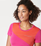 Женская футболка Porsche Women’s T-shirt, Sports Collection, Coral/Pink, артикул WAP5390XS0M0SP