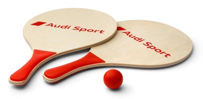 Набор для игры на пляже Audi Sport Beachball Set Wood, natural colour / red