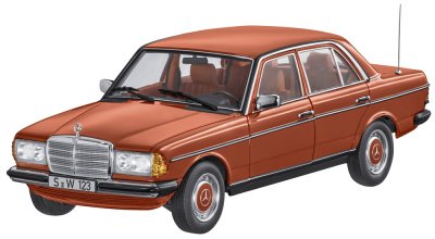 Модель автомобиля Mercedes-Benz 200 W123 (1980-1985), 1:18 Scale, English Red