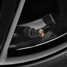 Набор из четырех колпачков для колесных ниппелей Porsche, черный корпус / цветной герб, OM