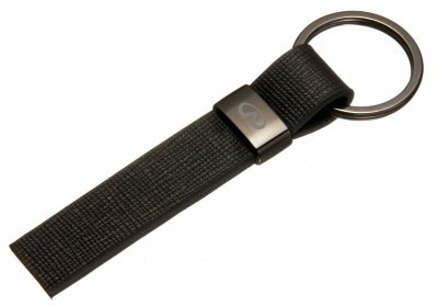 Кожаный брелок Infiniti Logo Keychain, Metall/Leather Saffiano, Black/Silver