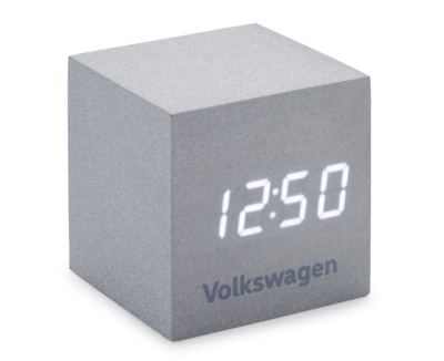 Будильник Volkswagen Logo Cube Alarm Clock, Silver