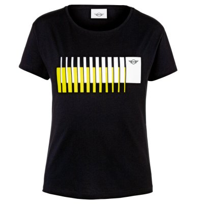 Женская футболка MINI T-Shirt 3-D Stripes Wing Logo, Women’s, Black/Energetic Yellow/White
