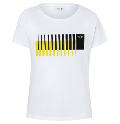Женская футболка MINI T-Shirt 3-D Stripes Wing Logo, Women’s, White/Energetic Yellow/Black