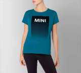 Женская футболка MINI T-Shirt Wordmark Gradient Women’s, Island/Black, артикул 80145A0A751