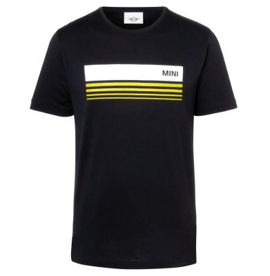 Мужская футболка MINI 3-D Stripes Wordmark T-Shirt Men’s, Black/Energetic Yellow/White