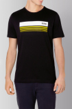 Мужская футболка MINI 3-D Stripes Wordmark T-Shirt Men’s, Black/Energetic Yellow/White, артикул 80145A21117