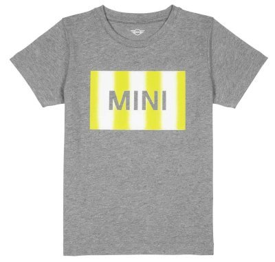 Детская футболка MINI Gradient Wordmark T-Shirt Kids, Grey/Energetic Yellow/White