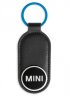 Кожаный брелок с эмалированным логотипом MINI Wordmark Enamel Keyring, Black/Island/White