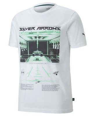 Мужская футболка Mercedes Men's T-shirt, F1 Collection, Silver Arrows, White