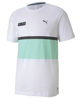 Мужская футболка Mercedes Men's T-shirt, F1 Collection, White/Black/Green