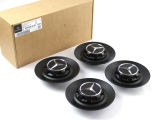 Набор из 4-х крышек ступицы колеса Mercedes Hub Caps Set, дизайн AMG, черный матовый, артикул A00040011009283