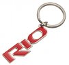 Металлический брелок с кольцом Kia Rio Metall Keyring, Silver-Red