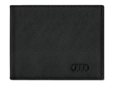 Мужской кожаный мини-кошелек Audi Wallet, Small, Leather, Mens, RFID, black