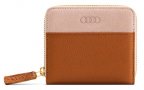 Маленький женский кожаный кошелек Audi Wallet Leather, Small, Womens, Brown/Rose