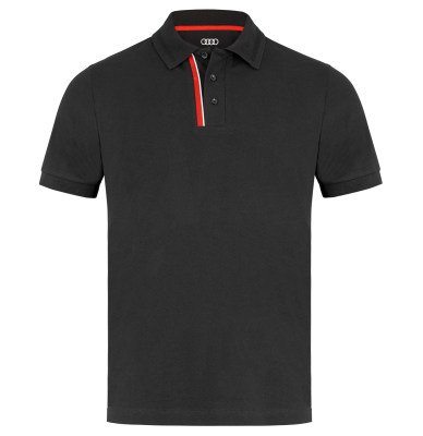 Мужская рубашка-поло Audi Sport Poloshirt, Mens, Black/Red NM